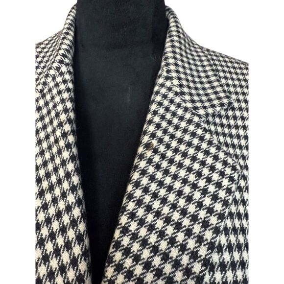 Sisley Houndstooth Wool Blazer Jacket Made in Italy - Size S - Classic Elegance - Picture 5 of 15